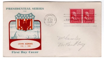 #806 Presidential Series 2c John Adams 1938 FDC - #28 Multnomah - Image 1 of 2