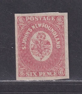 Terranova Canadá Scott 20 MNH 1861 6d Rosa Imperf SCV $45 - Imagen 1 de 2