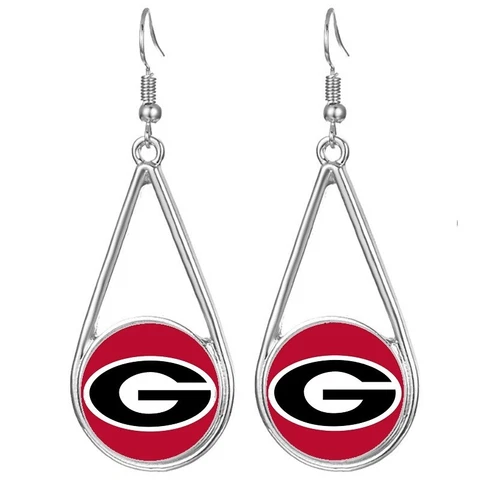 Special Georgia Bulldogs Womens Silver Drop Dangle Earrings w Gift Pkg D29 Cover