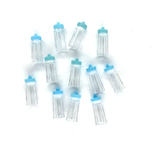 24 x Mini Baby Blue Babies Bottle Craft Embellishment Shower Christening Craft - Picture 1 of 1