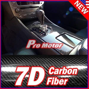 Premium 7D High Gloss Reflective Black Carbon Fiber Vinyl Wrap Bubble Free 2018 - Picture 1 of 5