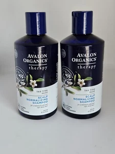 Avalon Organics Therapy Tea Tree Mint Scalp Normalizing Shampoo 14oz (LOT OF 2) - Picture 1 of 3