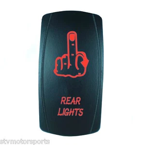 RED 2 POSITION ROCKER SWITCH LASER ETCHED 20A 12V FINGER REAR LIGHTS OFFROAD - Foto 1 di 7