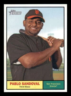 2010 Topps Heritage #55 Pablo Sandoval (Nameplate) Yellow/Green (SP/Short Print) - Image 1 of 2