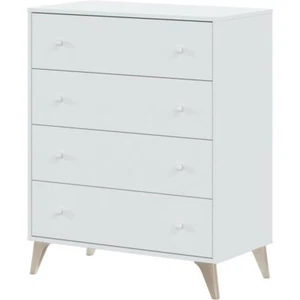 Comoda con 4 Cajones para Dormitorio en color Blanco Artik 95 x 77,5 x 40 cm - Imagen 1 de 6