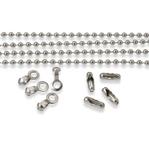 DIY Ceiling Fan Pull Set with Ball Chain and Connectors, Silver-Nickel 4-Pack - Picture 1 of 6