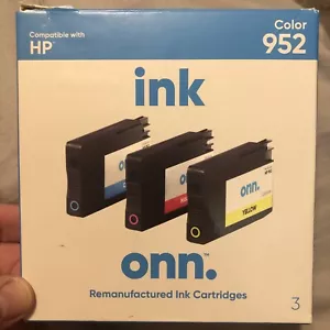 ONN 952 Color Ink Set Re-manufactured Ink Cartridges HP OfficeJet Pro - Picture 1 of 3