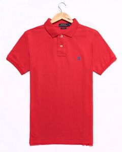 Polo Ralph Lauren Shirt Men's Custom Slim Fit Short Sleeve Cotton Collar
