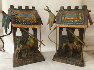 Pair Vienna Cold Painted Bronze Lamps Style of Franz Bergman Orientalist - Picture 1 of 12