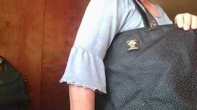 Versace Parfums Large Tote Bag Shoulder Purse Drawstring Faux Leather Textured - Image 1 of 4