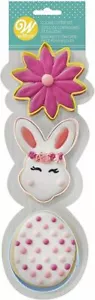 Wilton Easter Flower Bunny Egg Metal Cookie Cutter Set 3 pc - Picture 1 of 3