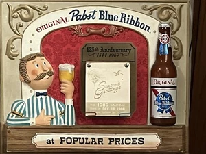 Old Pabst Beer 125th Anniversary Edition Bartender Bottle Sign Vacuform Plastic - Picture 1 of 15