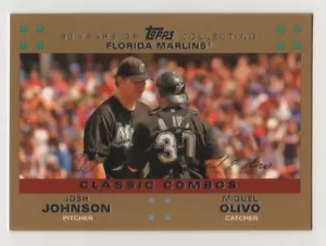 2007 Topps Gold BB #652 Josh Johnson/Miguel Olivo Marlins Combos BV$8 ####/2007 - Picture 1 of 1