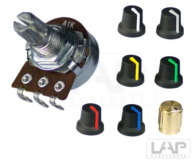 Potentiometer | Mono | Ösen | linear | logarithmisch | 1K-500K Rotary Taper Poti - Bild 1 von 2