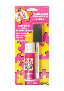 PLAID MOD PODGE PUZZLE SAVER CARDED 4OZ 118ml Sealer Finish Top Coat Glue Brush - Picture 1 of 1