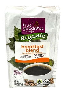 True Goodness By Meijer Mezcla Orgánica Desayuno Café Molido Tostado Ligero 10 OZ - Imagen 1 de 1