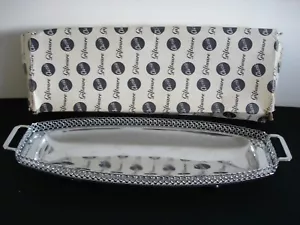 Vintage Chrome Sandwich / Cake Tray with Round Feet. (15 inches long) - Picture 1 of 17