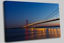 View Of Humber Bridge At Sunset Canvas Wall Art Picture Print