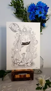 Original Aquarius Zodiac Astrology Art Print In A4 - Picture 1 of 2