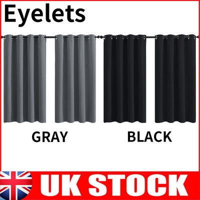 Dreamscene Eyelet Blackout Curtains PAIR Of Thermal Ring Top Ready Made Luxury E - Foto 5