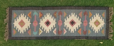 Yoga Mat Jute Natural Cotton Handmade Handwoven Meditation Exercise Coloured Rug - Image 1 of 4