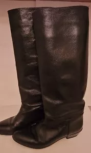 Lauren Alexandra boots, Ladies' 8.5, AA, Black leather, 16" high, new heel taps - Picture 1 of 8