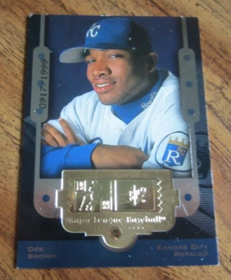 Dee Brown 1999 SPx #98 SP Serial #'d 0917/1999 Trading Card MLB Baseball Royals - Image 1 of 2