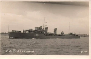 Foto RPPC British Royal Navy HMS Crusader Destroyer War - Imagen 1 de 2