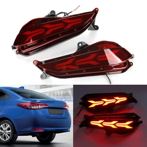 Rear Bumper Reflector for Toyota Yaris 17-19 Tail Brake Warning Signal Lamp DIY - Picture 1 of 12