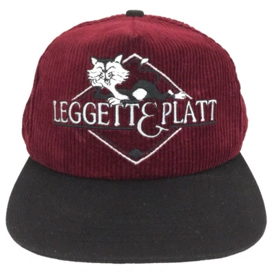 Vintage Leggett & Platt Hat Corduroy Cap Cat Company Logo Snapback USA Trucker - Image 1 of 4