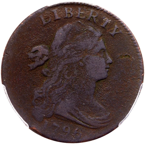 1796 S-107 R-5 PCGS F Details Draped Bust Large Cent Coin 1c Cover