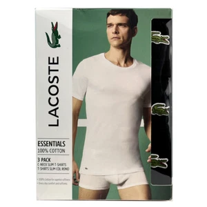 Lacoste 3 Pack Slim Fit Crew Neck TH3321 031 Black - Picture 1 of 2