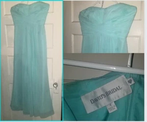 DAVIDS BRIDAL Chiffon Strapless Gown Dress womens Size 4 - Picture 1 of 10