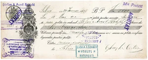 Rumania, 1928, pedido de cheque vintage / pagaré - Sibiu - Imagen 1 de 2