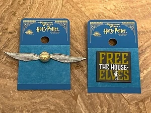 Universal Studios Harry Potter Golden Snitch Quidditch/Free the House Elves Pins - Picture 1 of 1