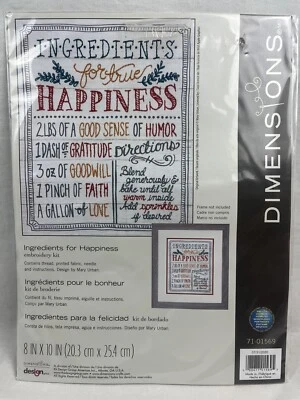 Ingredients For Happiness Dimensions Stamped Embroidery Kit 8X10 -  71-01569 - Image 1 of 4