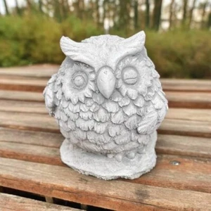 Little Owl Bubba Figure Concrete Night Bird Sculpture Indoor Decoration - Picture 1 of 8