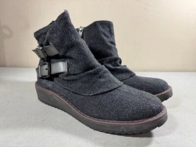 Blowfish Malibu Women's Gray Side Zip Low Wedge Slouch Ankle Boots Size 8.5 - Image 1 of 3