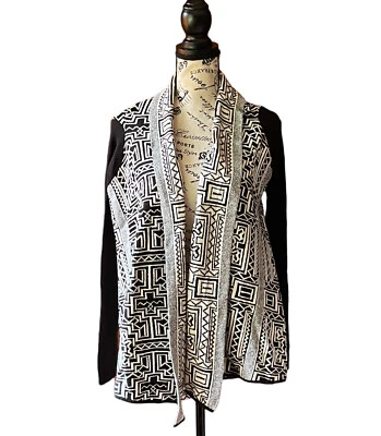 Cárdigan Anthropologie Field Flower Beach Coast Boho Jacquard Tribal XS Azteca Foto 1 de 4