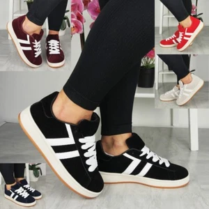 Zapatillas Zapatos Plataforma Tenis Damas Con Cordones Niñas Tacón Bombas Gimnasio Mujeres Talla - Imagen 1 de 31