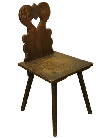 ANTIQUE 19th Century TYROLEAN HAND CRAFTED WABI SABI STYLE CARVED WOOD CHAIR Cover