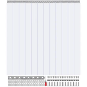 VEVOR 183x244cm Streifenvorhang Lamelle Lamellenvorhang PVC Transparent 2mm dick - Bild 1 von 12