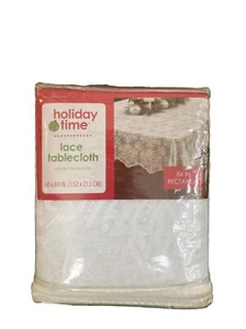 Vintage Holiday Time weiße Weihnachten Schneeflocken Spitze 60" x 84" LÄNGLICH NEU - Bild 1 von 3