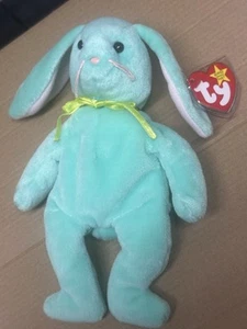 TY Beanie Baby Retired 1996 Green HIPPITY Spring Mint Bunny Floppy Ears Easter - Picture 1 of 9