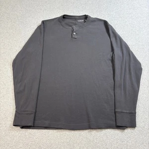 Abercrombie & Fitch Henley Shirt Men Medium Gray Soft AF Waffle Knit Top Academi - Picture 1 of 9