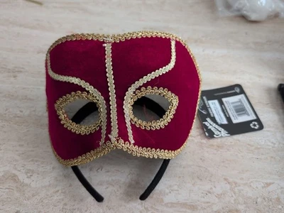 Red And Gold Crimson Scarlet Adult Eye Mask By Rubie's MasqueradeBrand New - Image 1 of 3