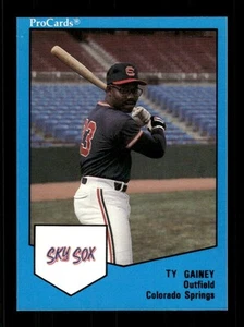 1989 ProCards Colorado Springs Sky Sox 258 Ty Gainey BXCP38 - Picture 1 of 2