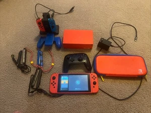 Nintendo Switch Mario Red & Blue Limited Edition Console Plus Extras - Bild 1 von 9