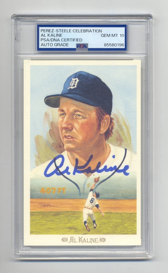 AL KALINE SUPERB GEM MINT 10 PSA/DNA   SIGNED  PEREZ STEELE CELEBRATION CARD - Image 1 of 1