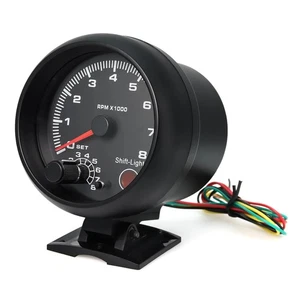 Tacómetro Medidor 3.75 pulgadas Universal Coche Negro Coche de Carreras Tacómetro 0‐8000 RPM - Imagen 1 de 8